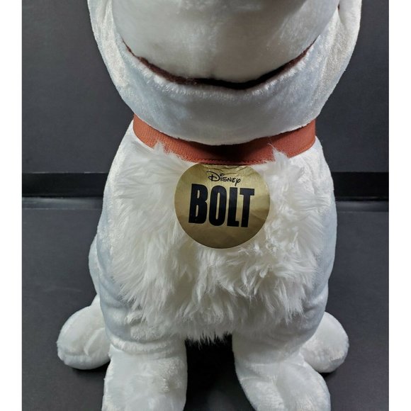 Rare XL 20" Bolt Disney Store SOFT Plush Stuffed Dog White German Shepard Seated - Picture 12 of 12